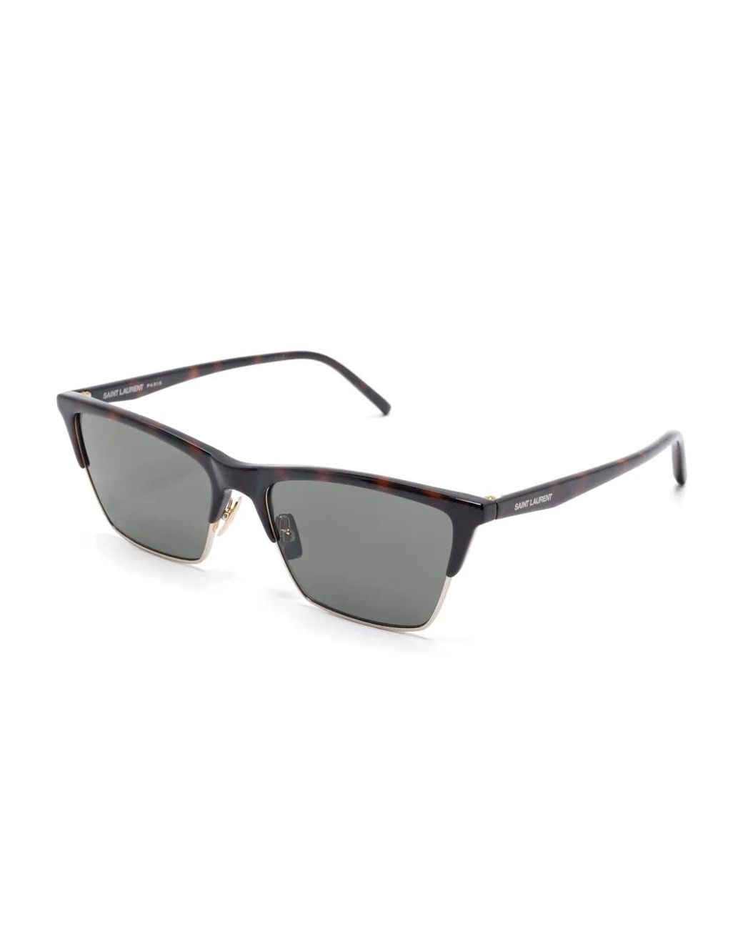 Saint Laurent Gray Square-Frame Sunglasses