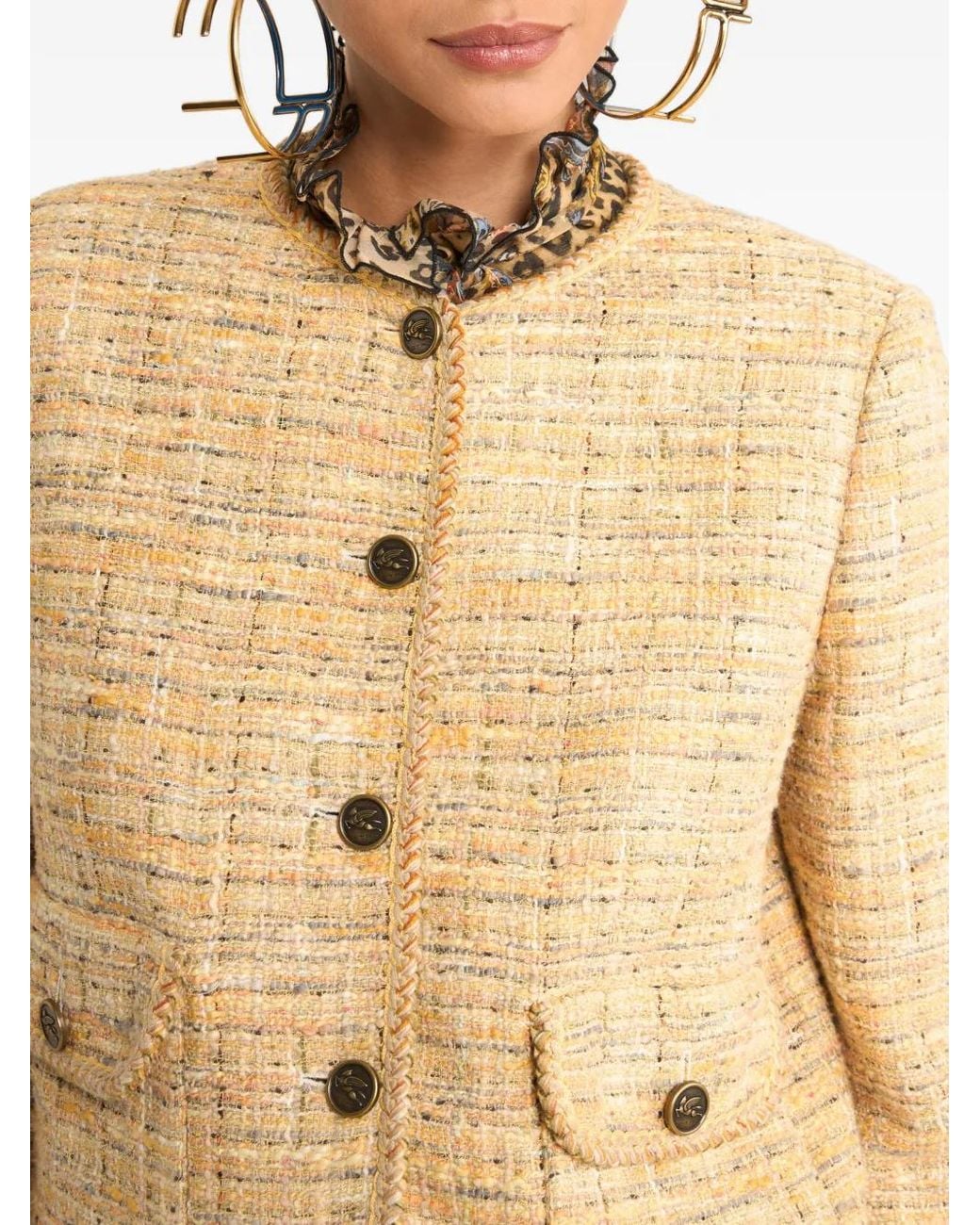 Etro Natural Cotton Viscose Wool Jacket