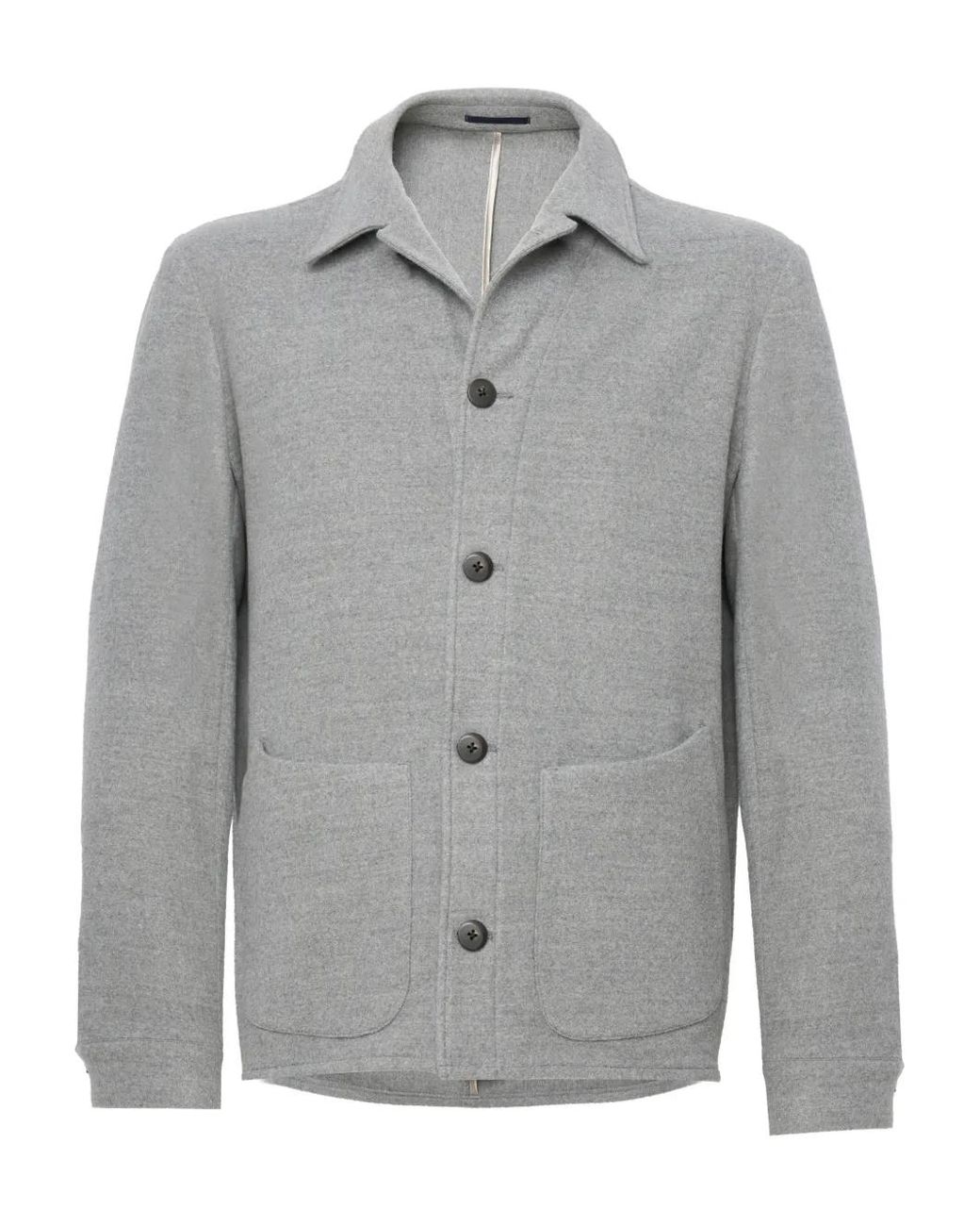 Franzese Collection Gray Wool Overshirt for men