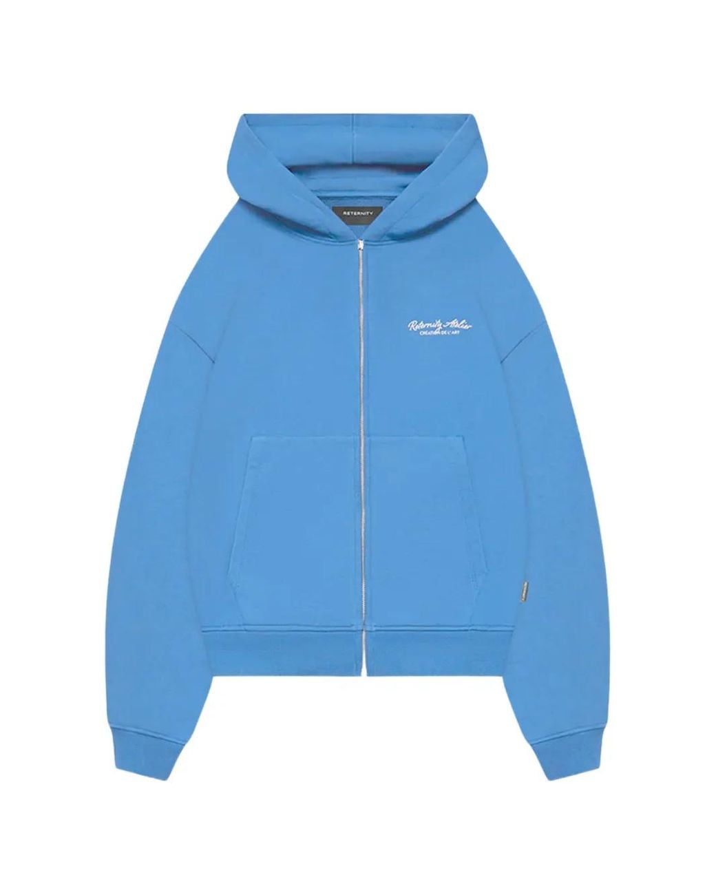 RETERNITY Blue Zip-Up Hoodie for men