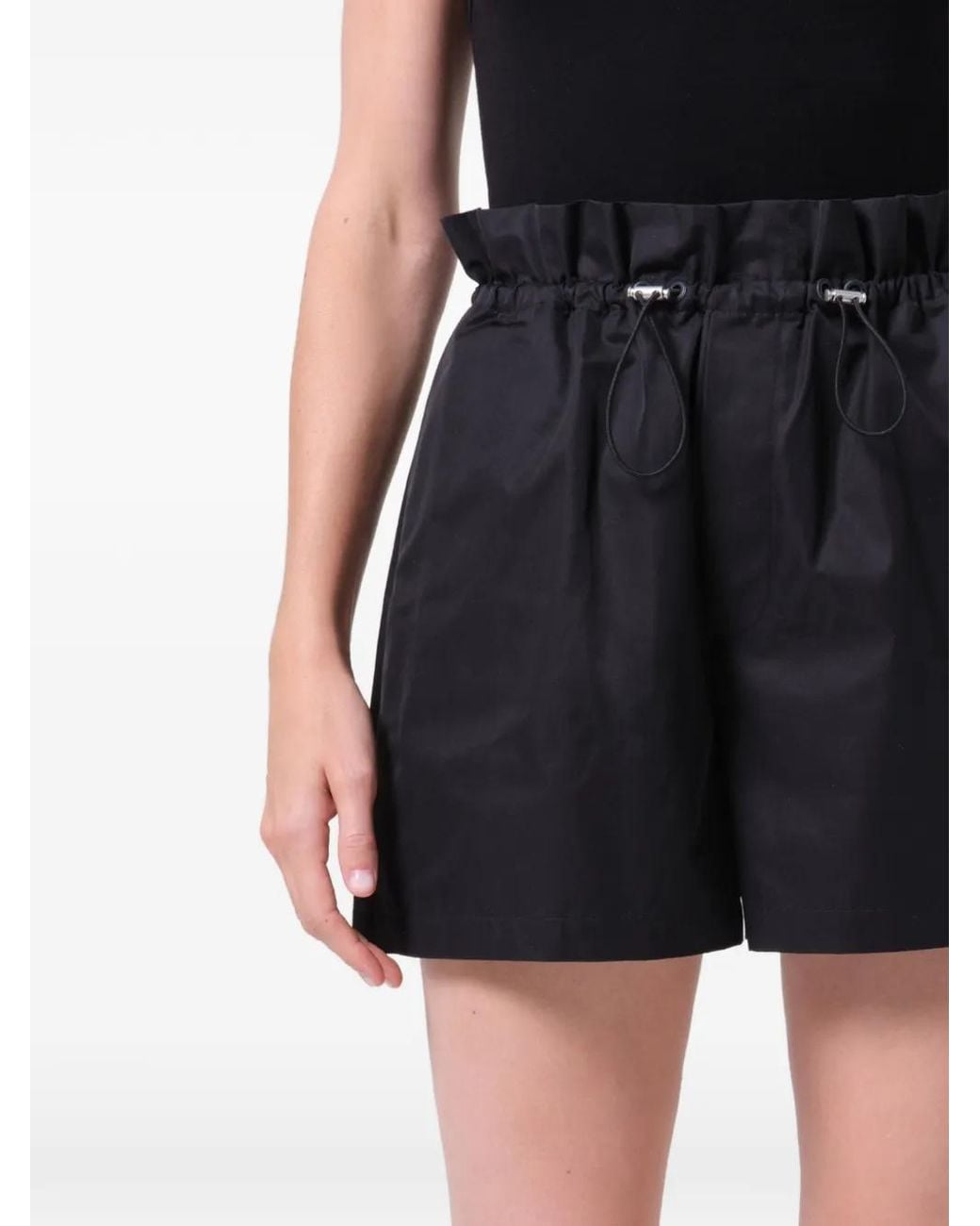 Agolde Black Lydia Drawstring-Fastening Shorts