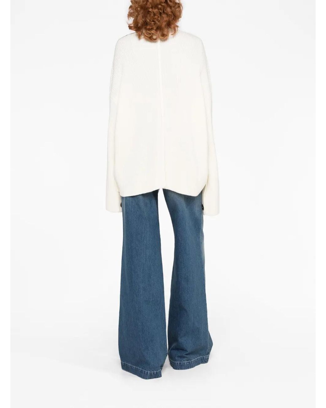 Peter Do White Ribbed-Knit Virgin Wool-Cashmere Blend Jumper