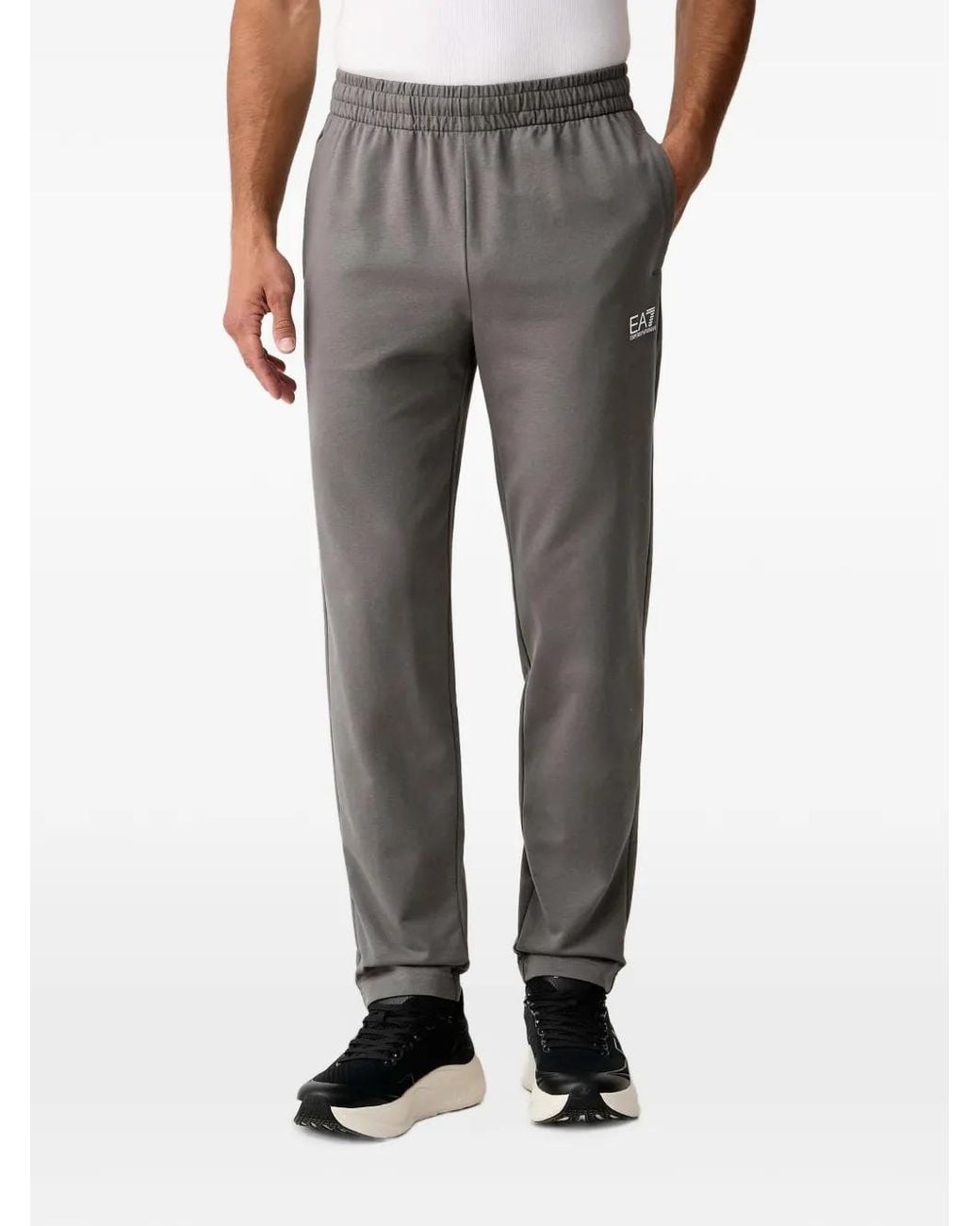 EA7 Gray Logo-Print Tracksuit for men