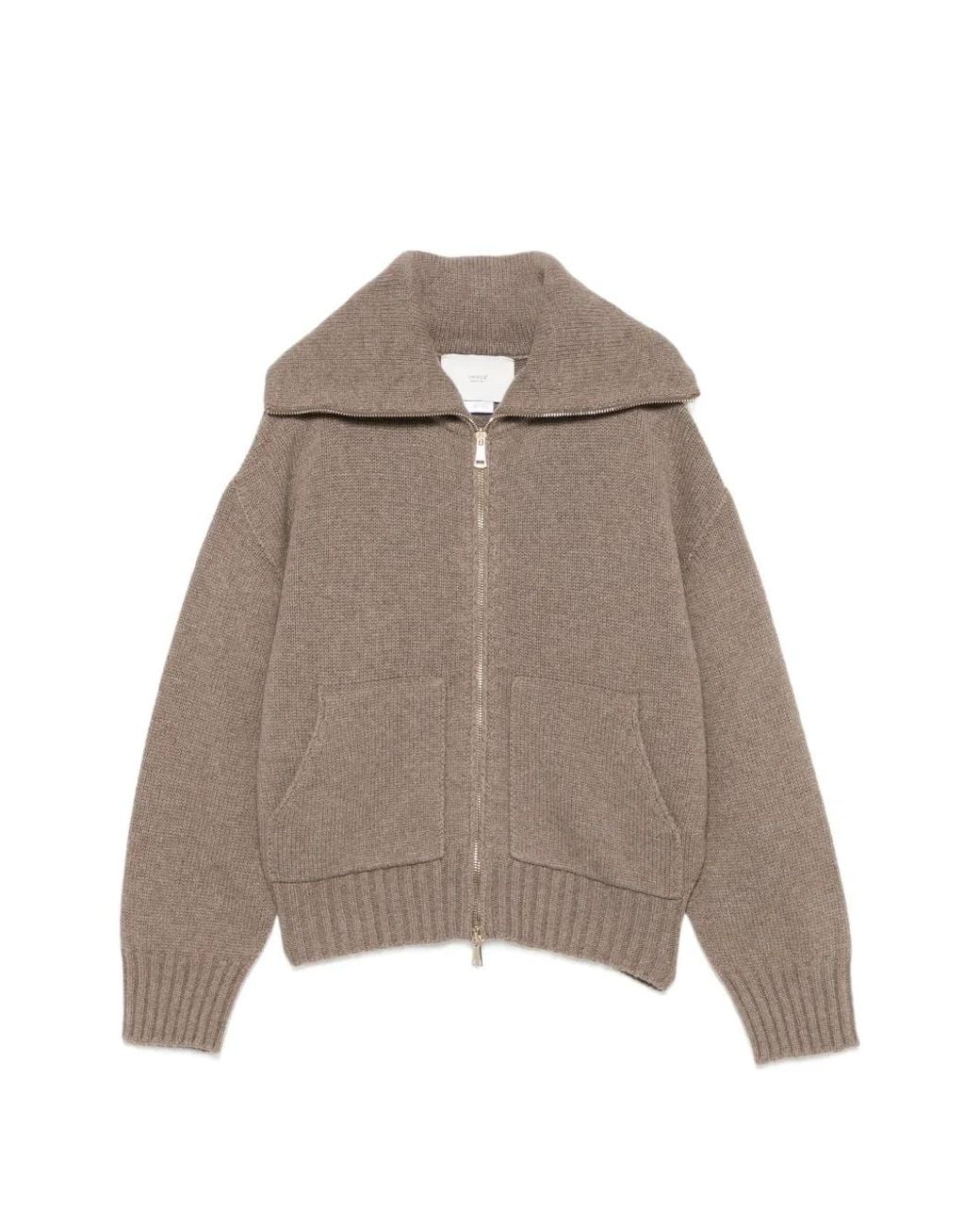 Vanisé Brown Cardigan À Fermeture Zippée