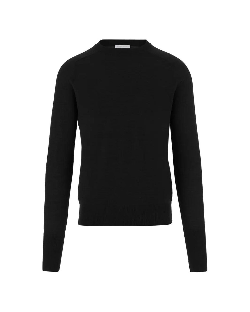 Oliver Lattughi Black Pull En Mérinos À Encolure Ras Du Cou for men