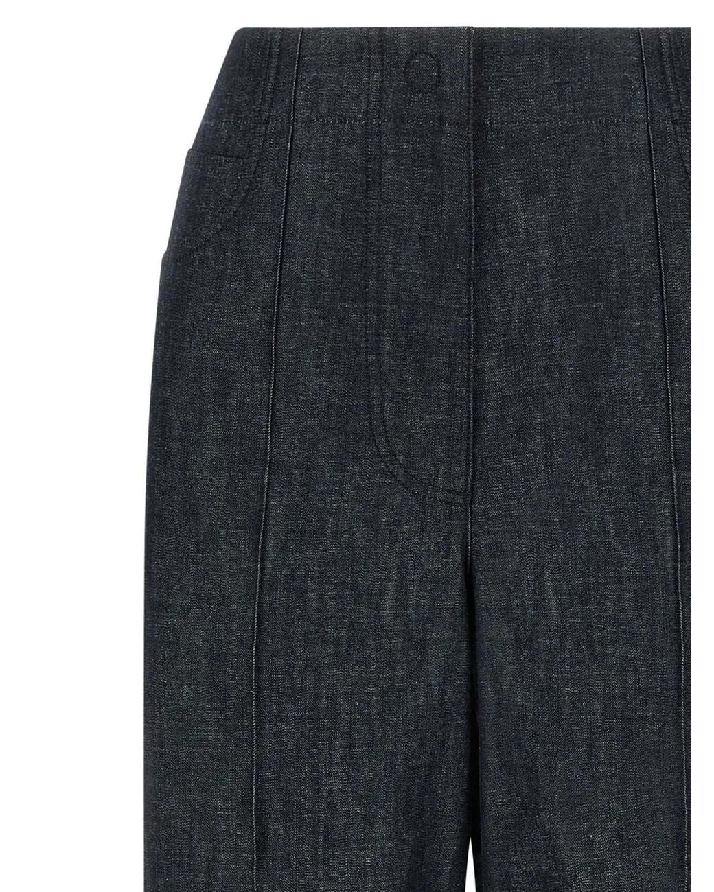 Fendi Blue Clear Front Zip Jeans
