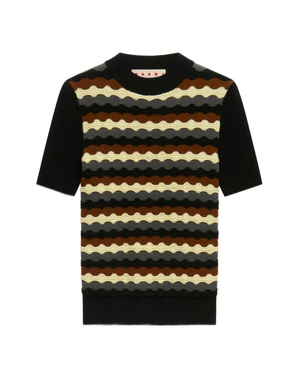 Marni Black Wool Jumper With 3D Wave