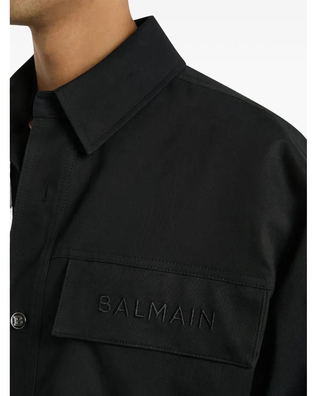 Balmain Black Windbreaker Jacket for men