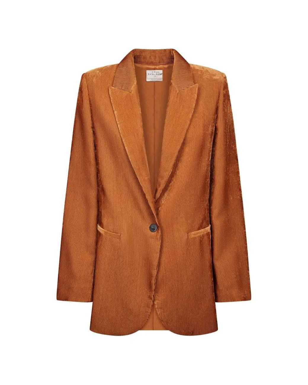 Forte_forte Brown Blazer En Maille Côtelée