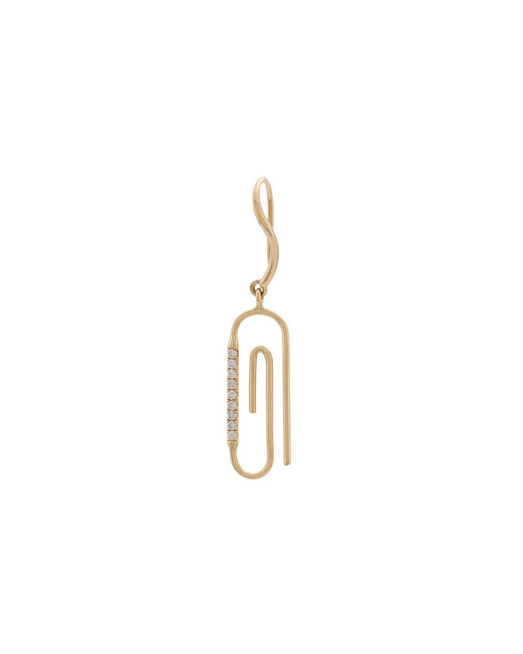 Aurelie Bidermann White 18Kt Paper Clip Earring