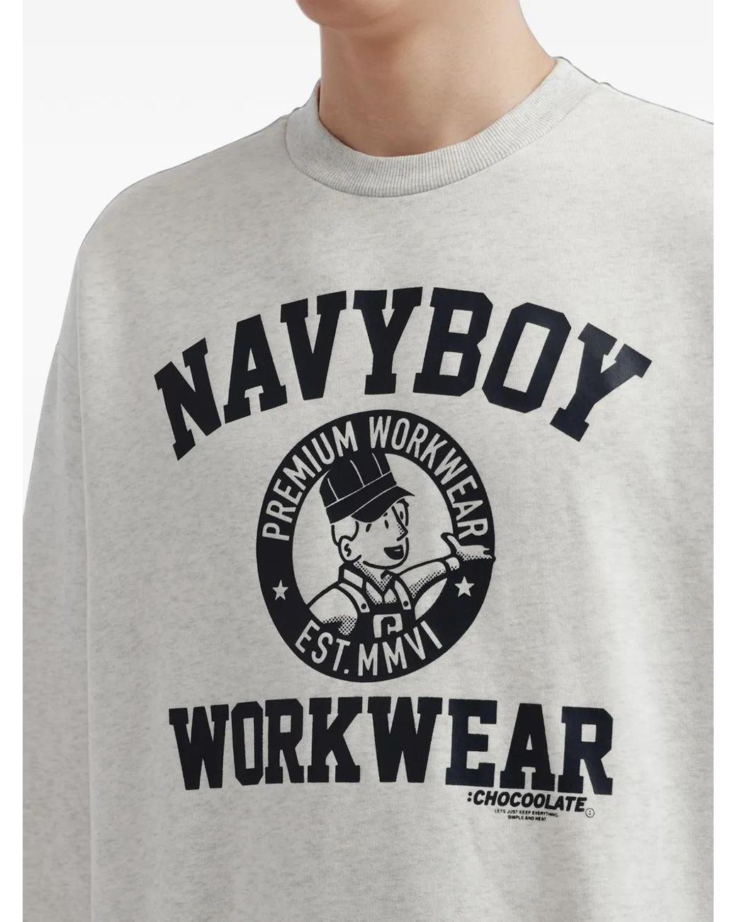 Chocoolate White Graphic-Print Sweatshirt for men