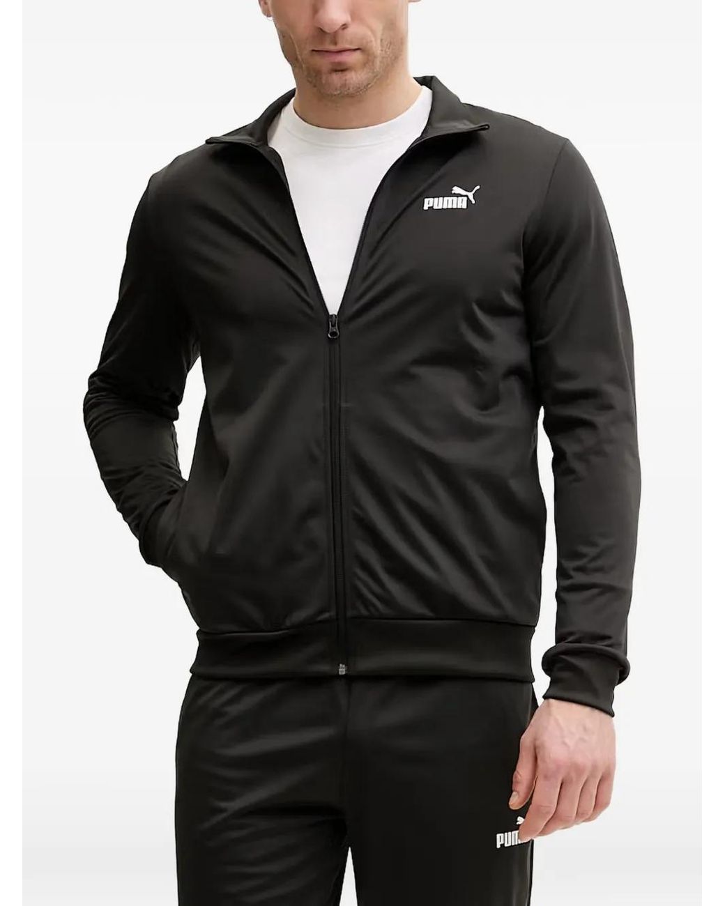 PUMA Black Logo-Print Tracksuit for men
