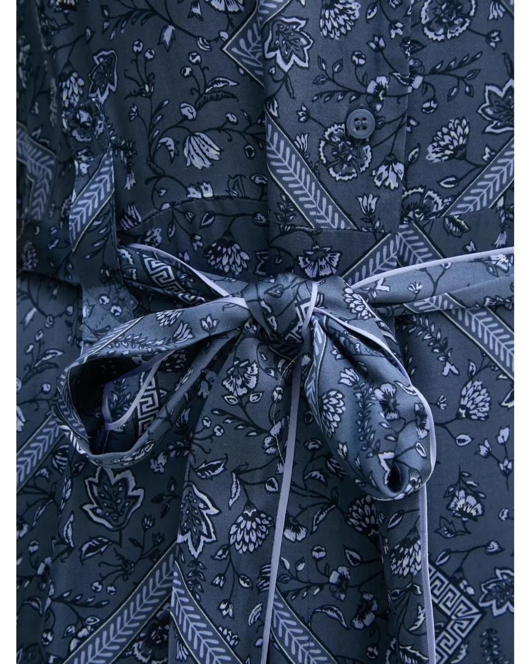 Mos Mosh Blue Lisha Boarda Floral-Print Belted Maxi Dress