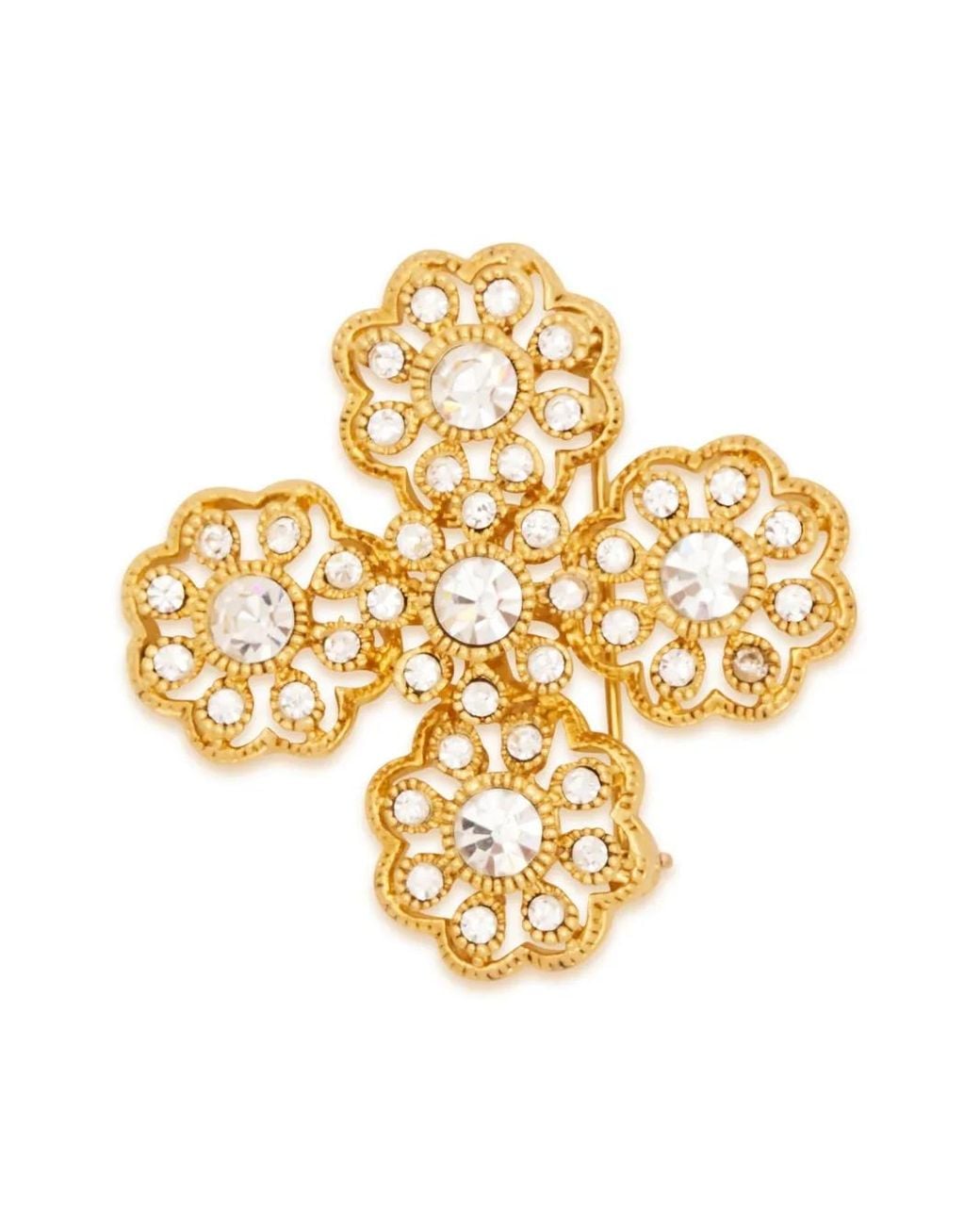 Kenneth Jay Lane Metallic Flower Cluster Pin
