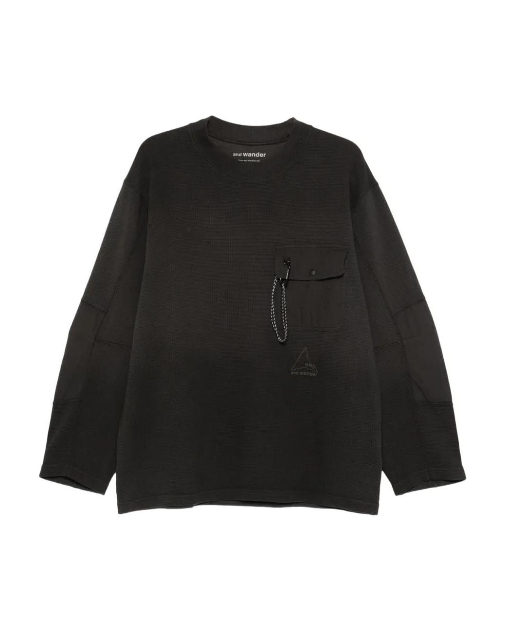 And Wander Black Flap-Pocket Sweatshirt for men