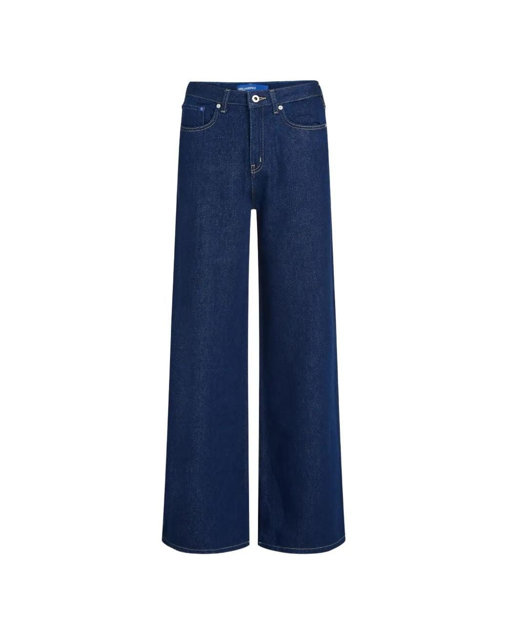 Karl Lagerfeld Blue High-Waisted Wide-Leg Jeans
