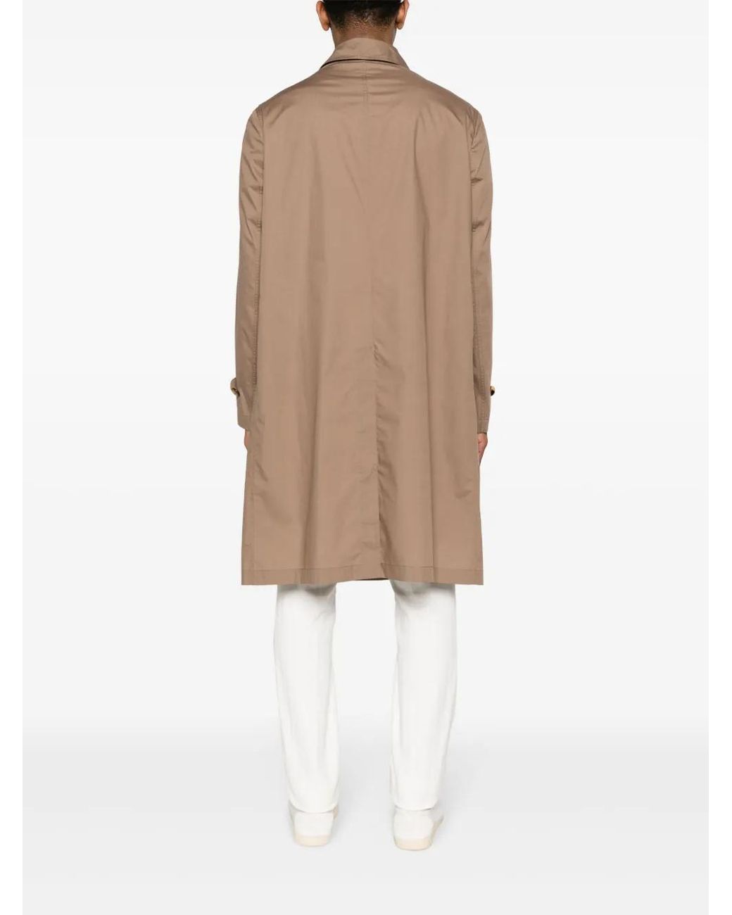 Brunello Cucinelli Natural Single-Breasted Coat for men