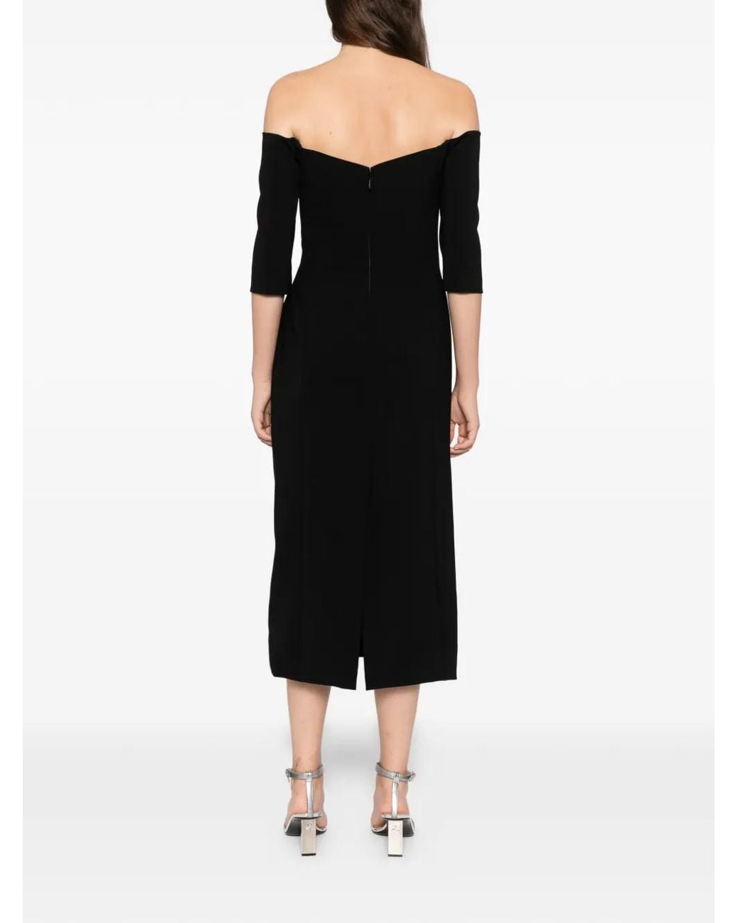 Amsale Black Crepe Dress