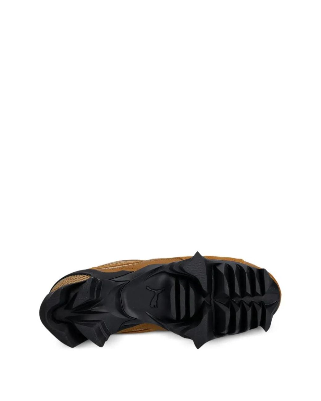 PUMA Brown Mesh-Panelled Suede Sneakers