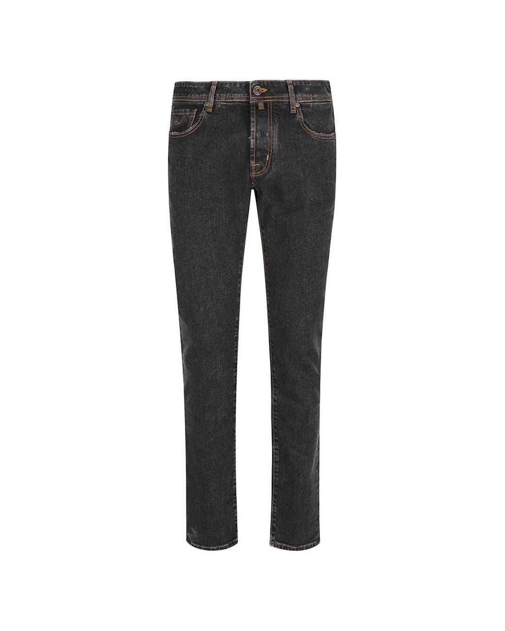 Jacob Cohen Black Bard Faded Slim-Fit Jeans for men