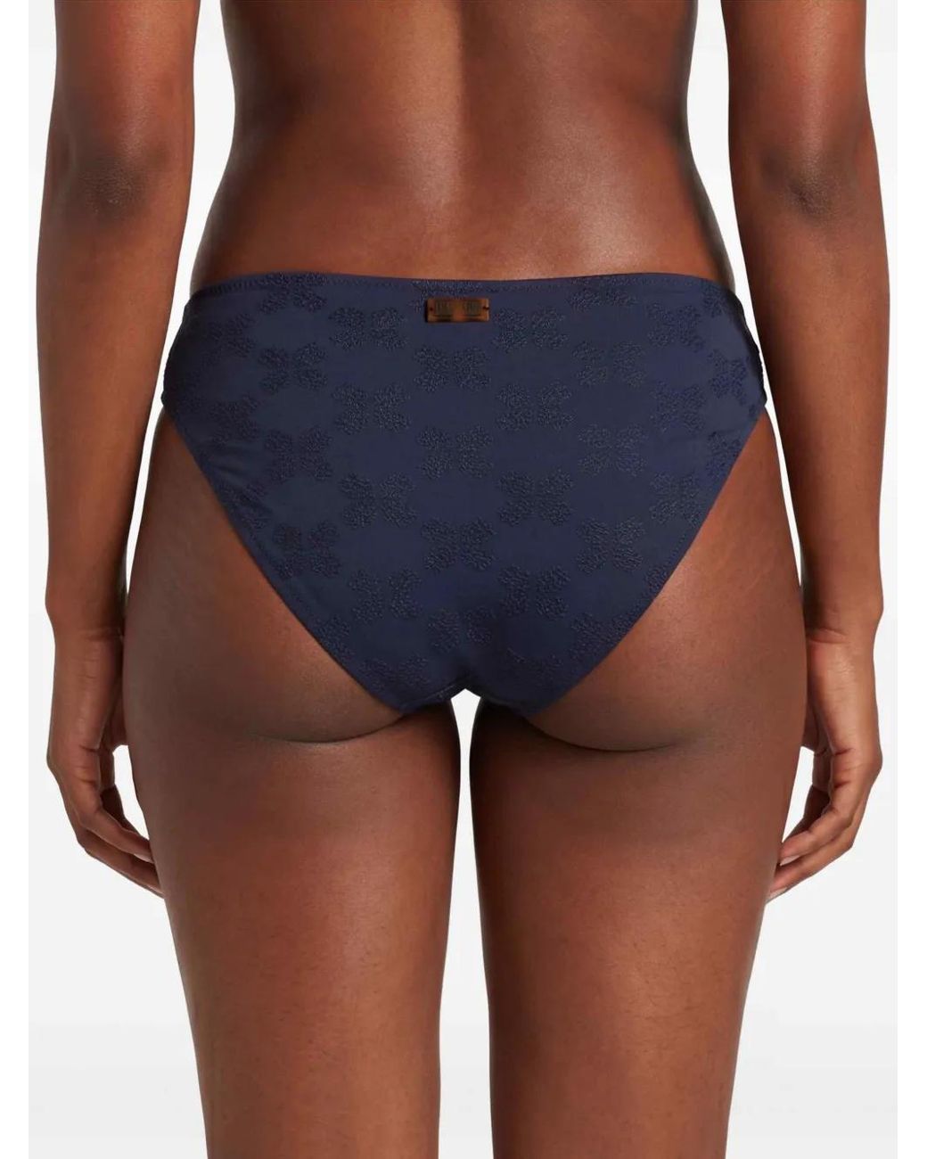 Vilebrequin Blue Flocked Turtle-Embroidered Bikini Bottom