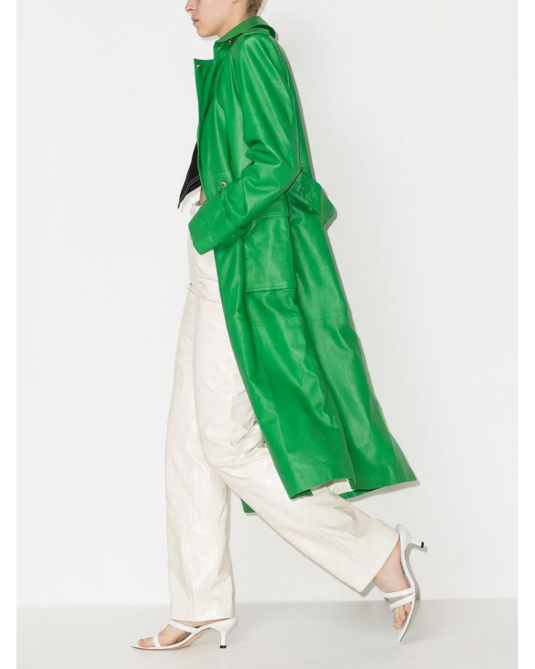 Remain White Lynn Leather Straight-Leg Trousers