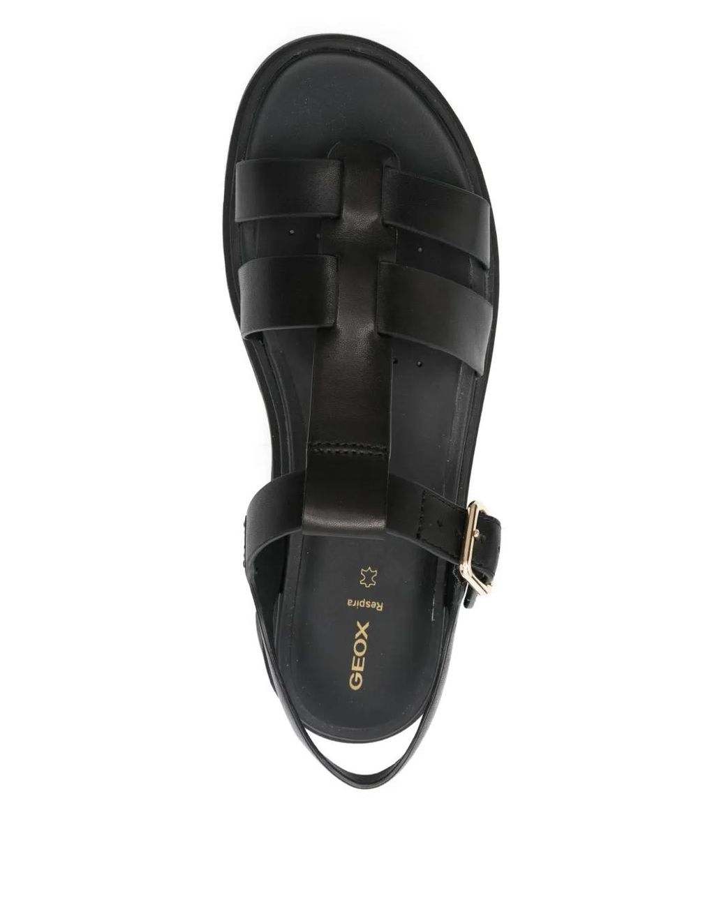 Geox Black 50Mm Adacter Buckle-Fastening Platform Sandals