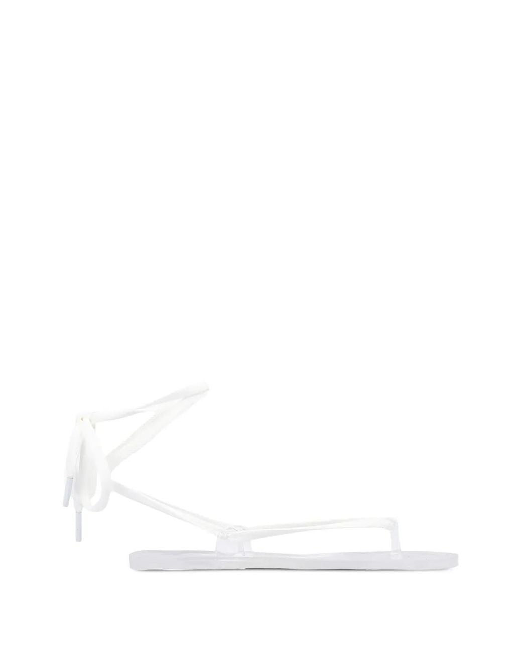 Ancient Greek Sandals White Esther Tie-Fastening Sandals