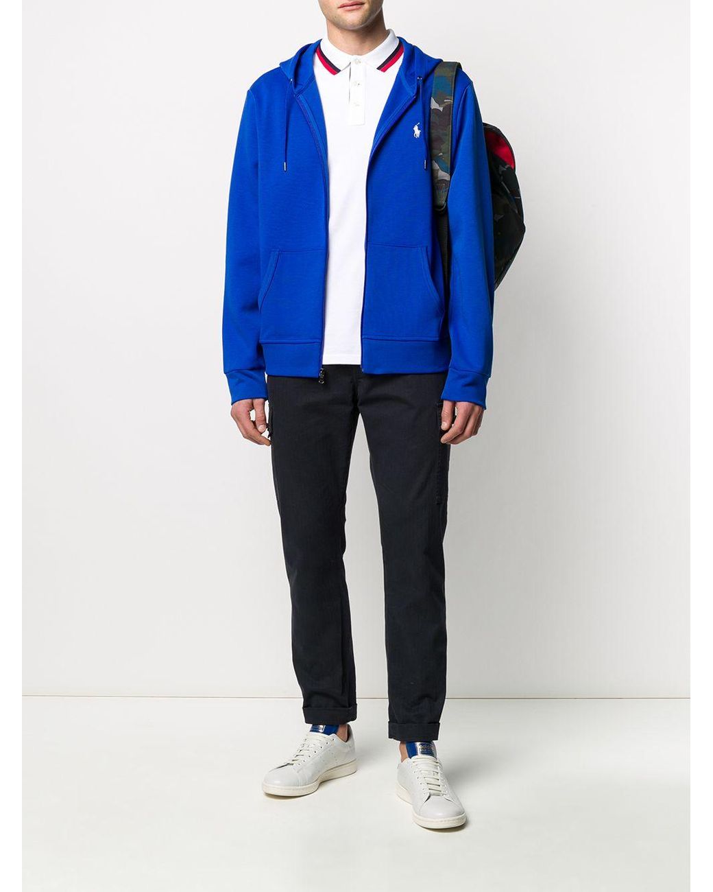 Polo Ralph Lauren Embroidered Logo Zip up Hoodie in Blue for Men Lyst Canada