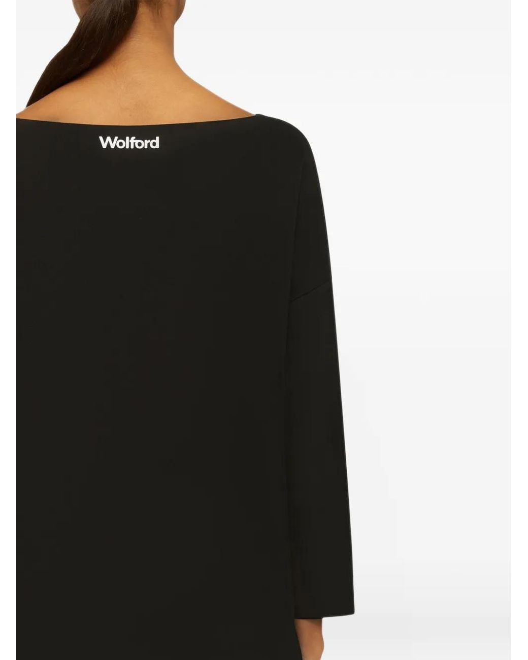 Wolford Black Pure Boat-Neck Top