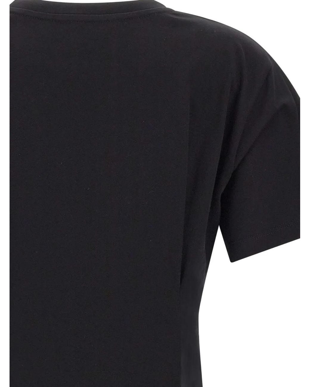 Kaos Black Icona Darts-Detail Crew-Neck T-Shirt
