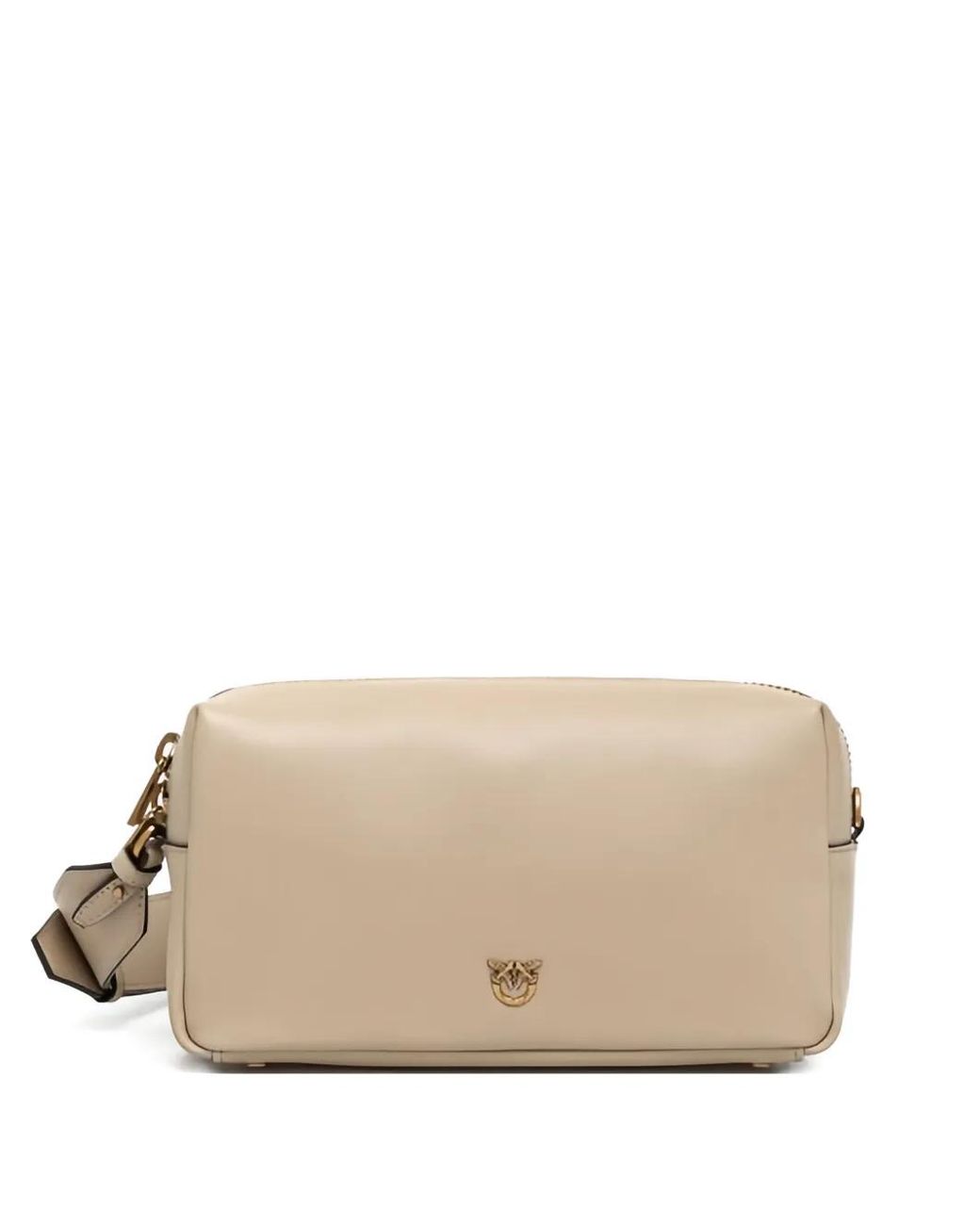 Borsa A Spalla Horizontal Bag Media di Pinko in Natural