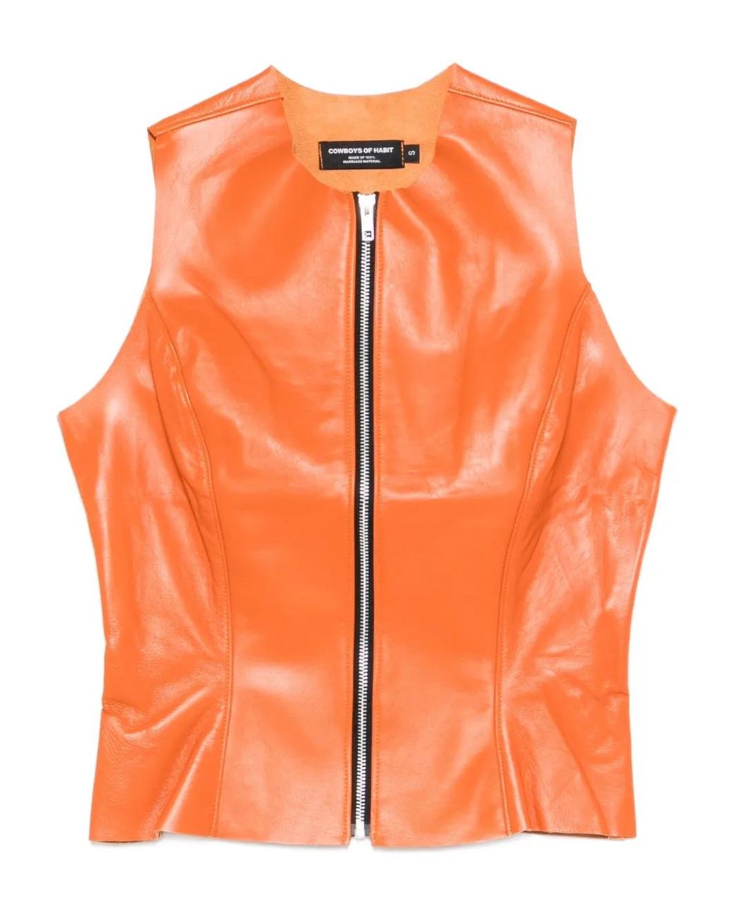 COWBOYS OF HABIT Orange Zip Texas Vest