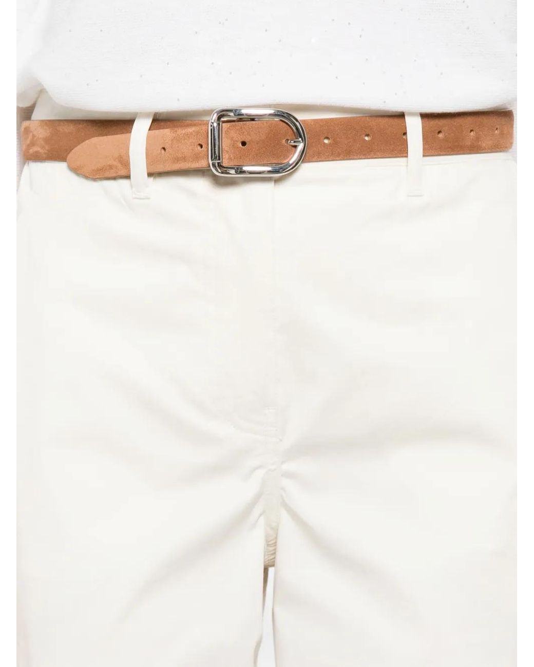 Marella White Button Trousers
