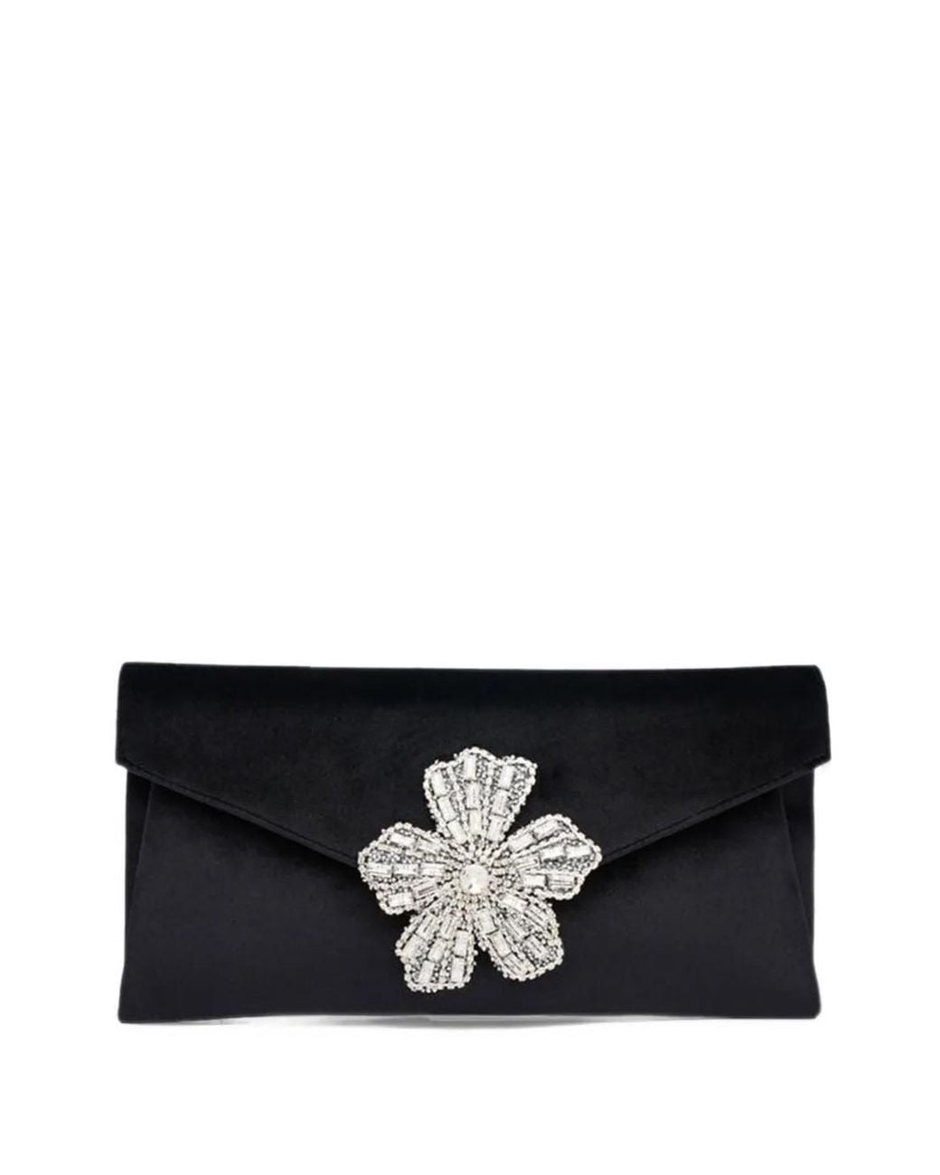 Twentyfourhaitch Black Vintor Crystal-Embellished Velvet Clutch Bag