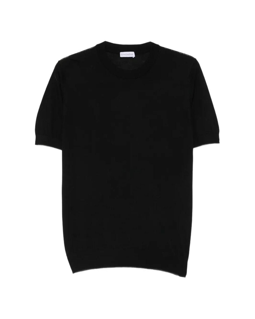 ÉPHÉMÈRE Black Short-Sleeved Crew-Neck T-Shirt for men