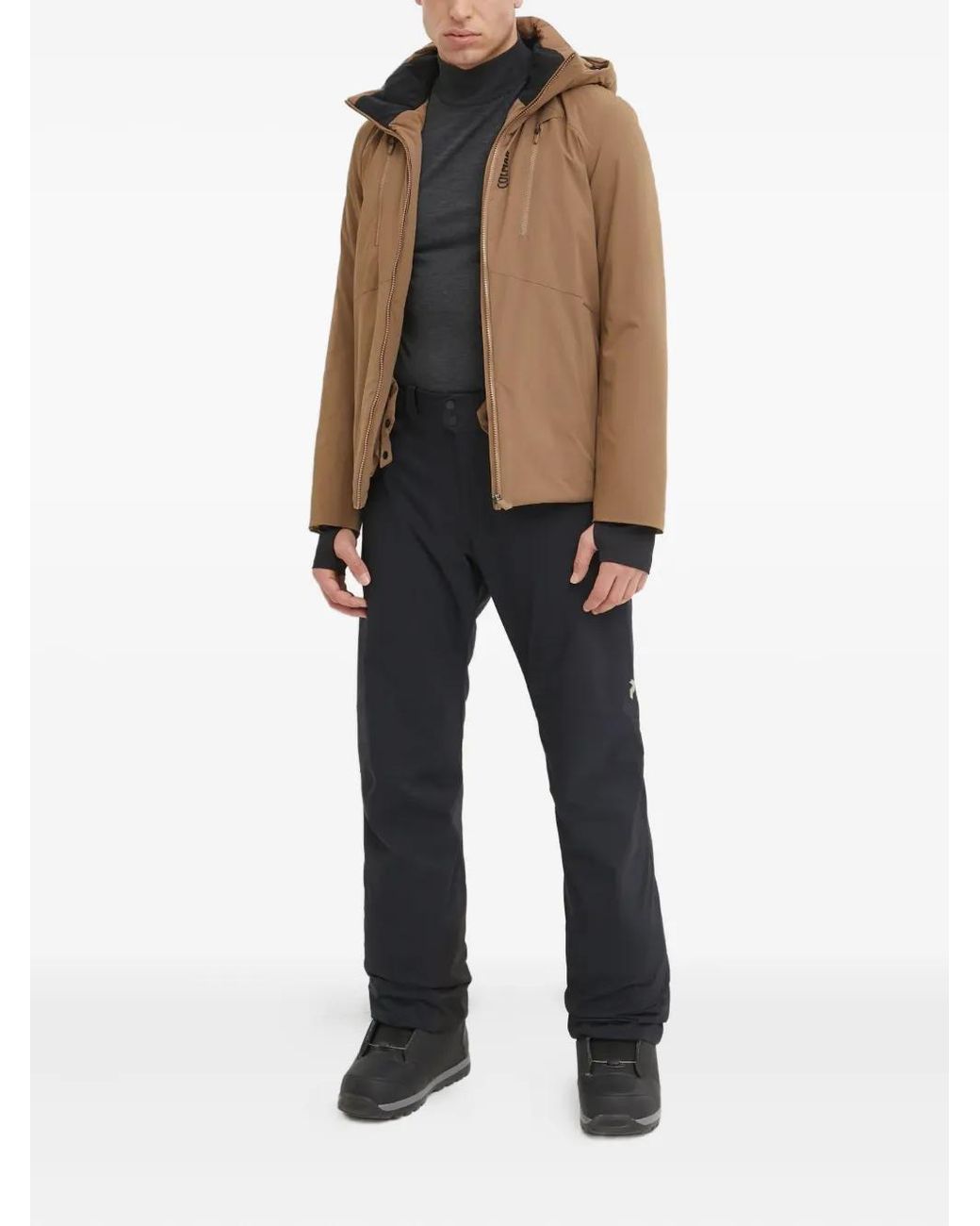 Colmar Brown Zip Hooded Ski Jacket for men