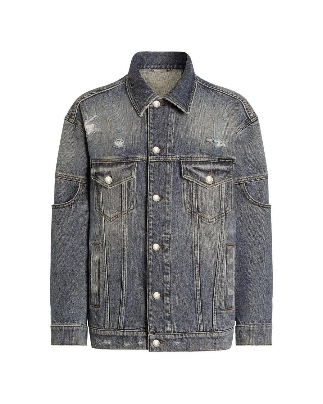 Dolce & Gabbana Gray Oversized-Fit Denim Jacket