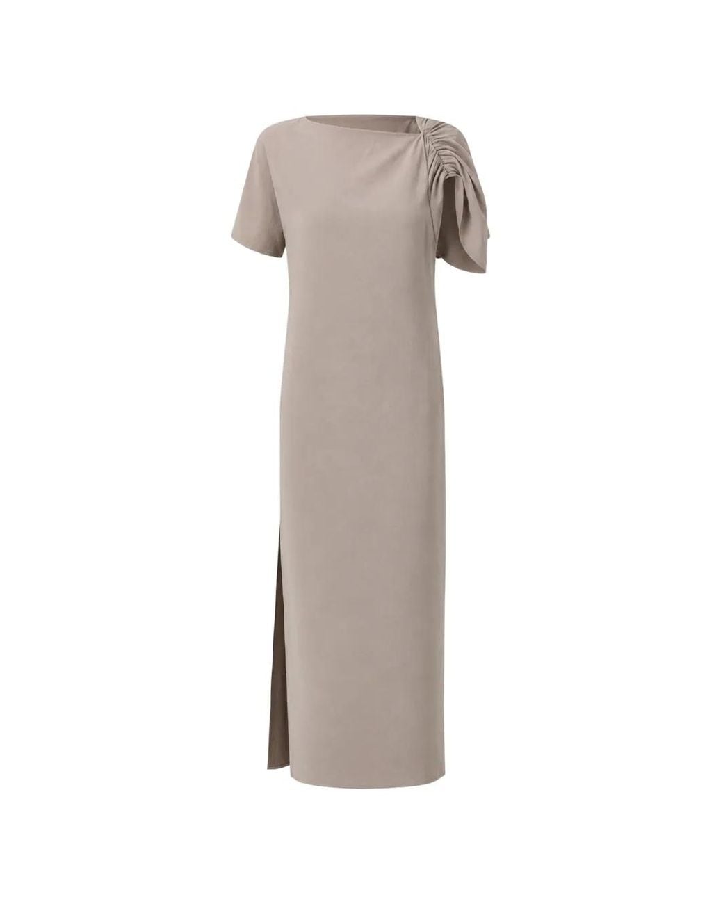 Studio Nicholson Natural Robe Mi-Longue Palaestra À Fronces
