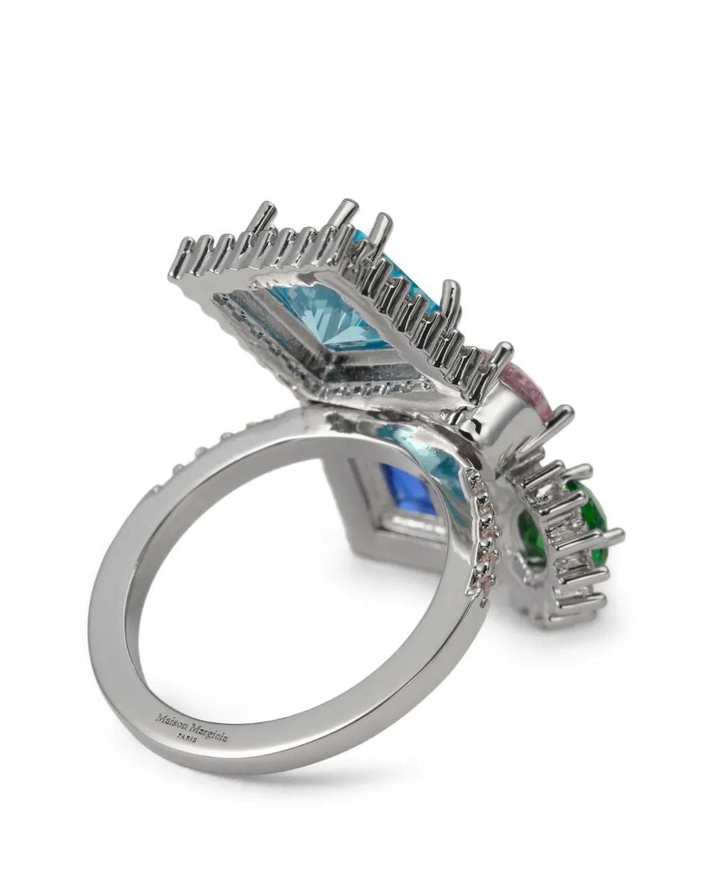 Maison Margiela Blue Cluster-Ring mit Schmucksteinen