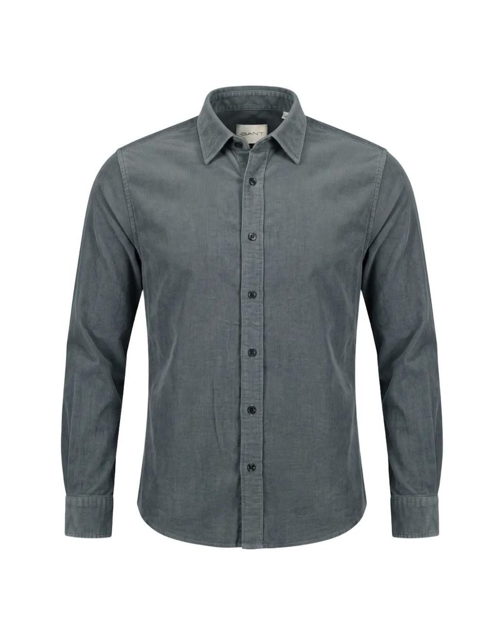 Gant Gray Long-Sleeve Corduroy Shirt for men