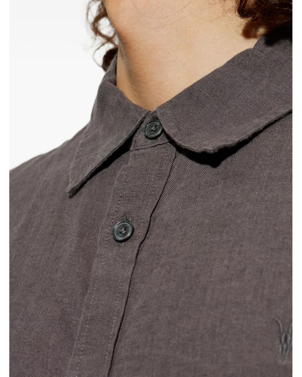 AllSaints Gray Loom Long-Sleeve Shirt for men