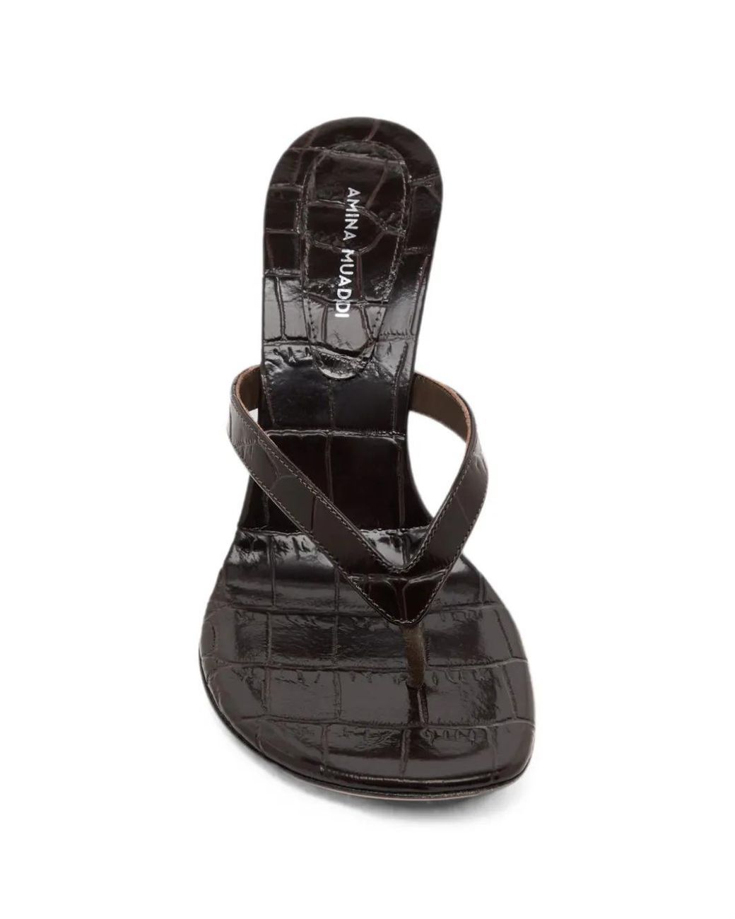 AMINA MUADDI White Juliette Croc-effect Leather Sandals