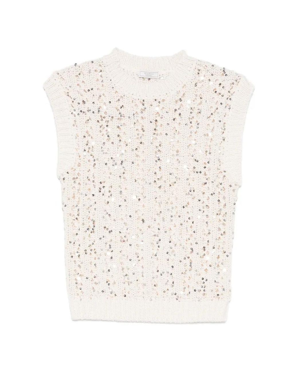 Peserico White Débardeur À Sequins