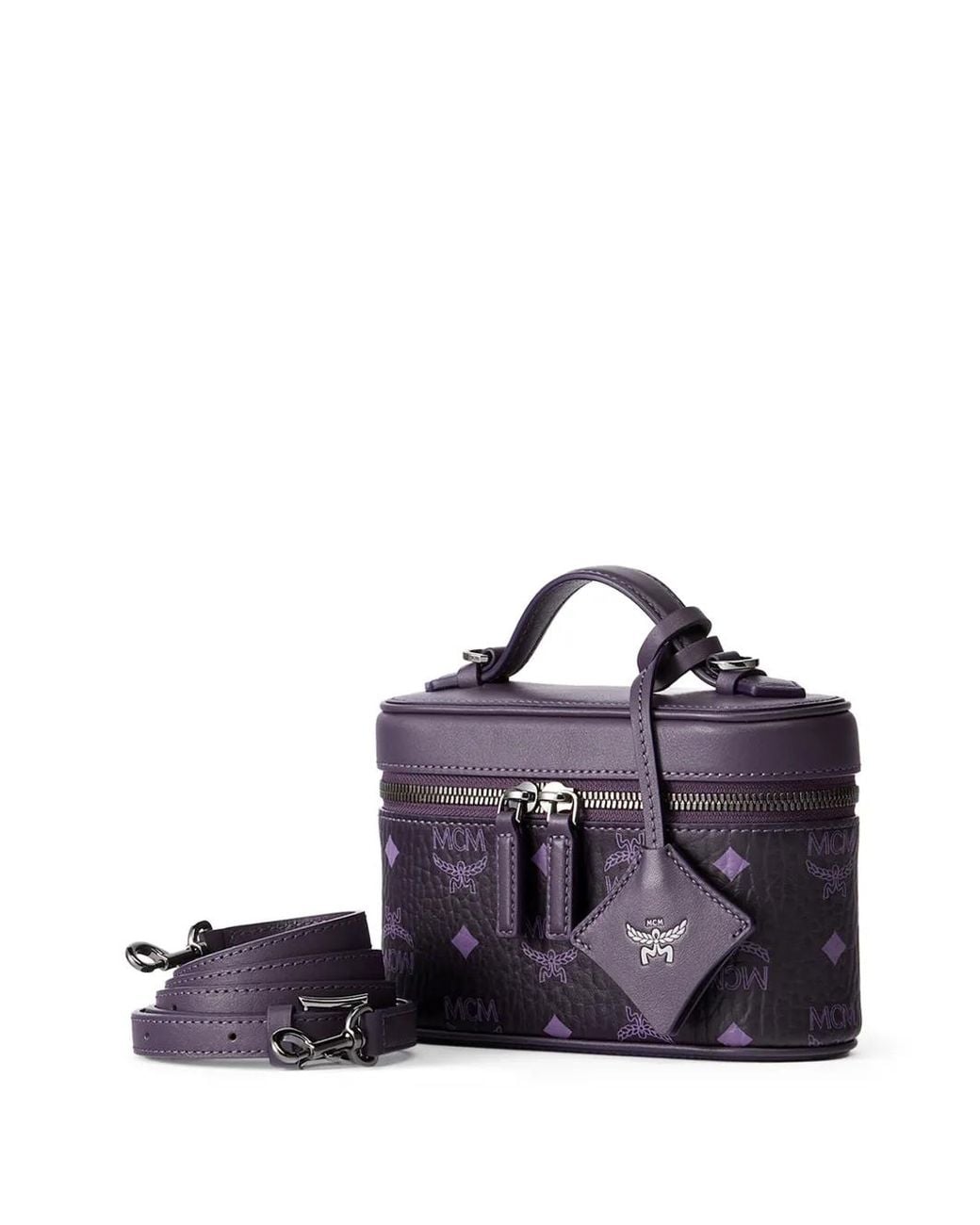 MCM Purple Mini Visetos Aren Tote Bag