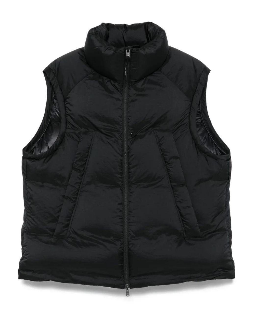 Y-3 Black Quilted High-Neck Vest