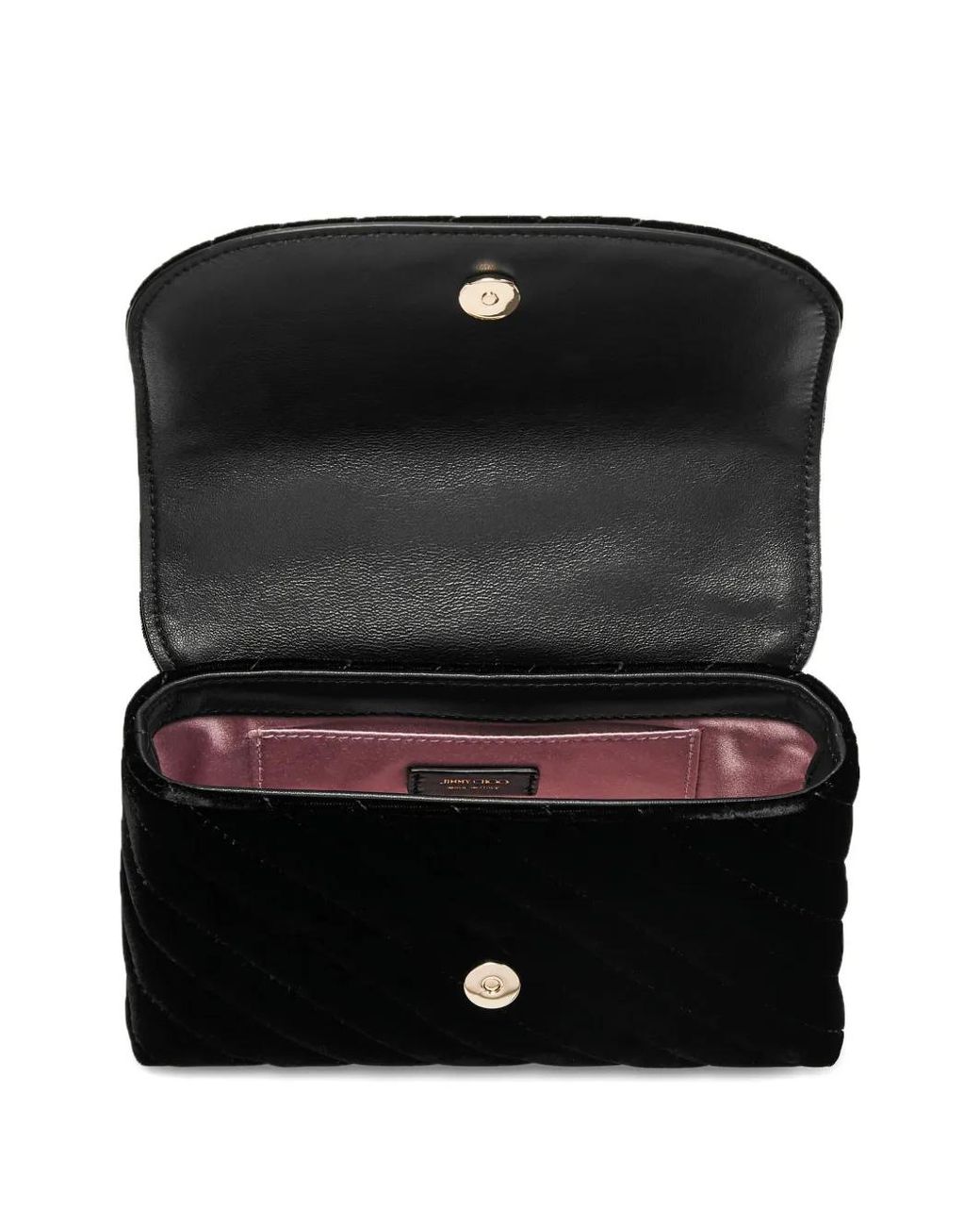 Jimmy Choo Black Small Curve Velvet Cross Body Bag