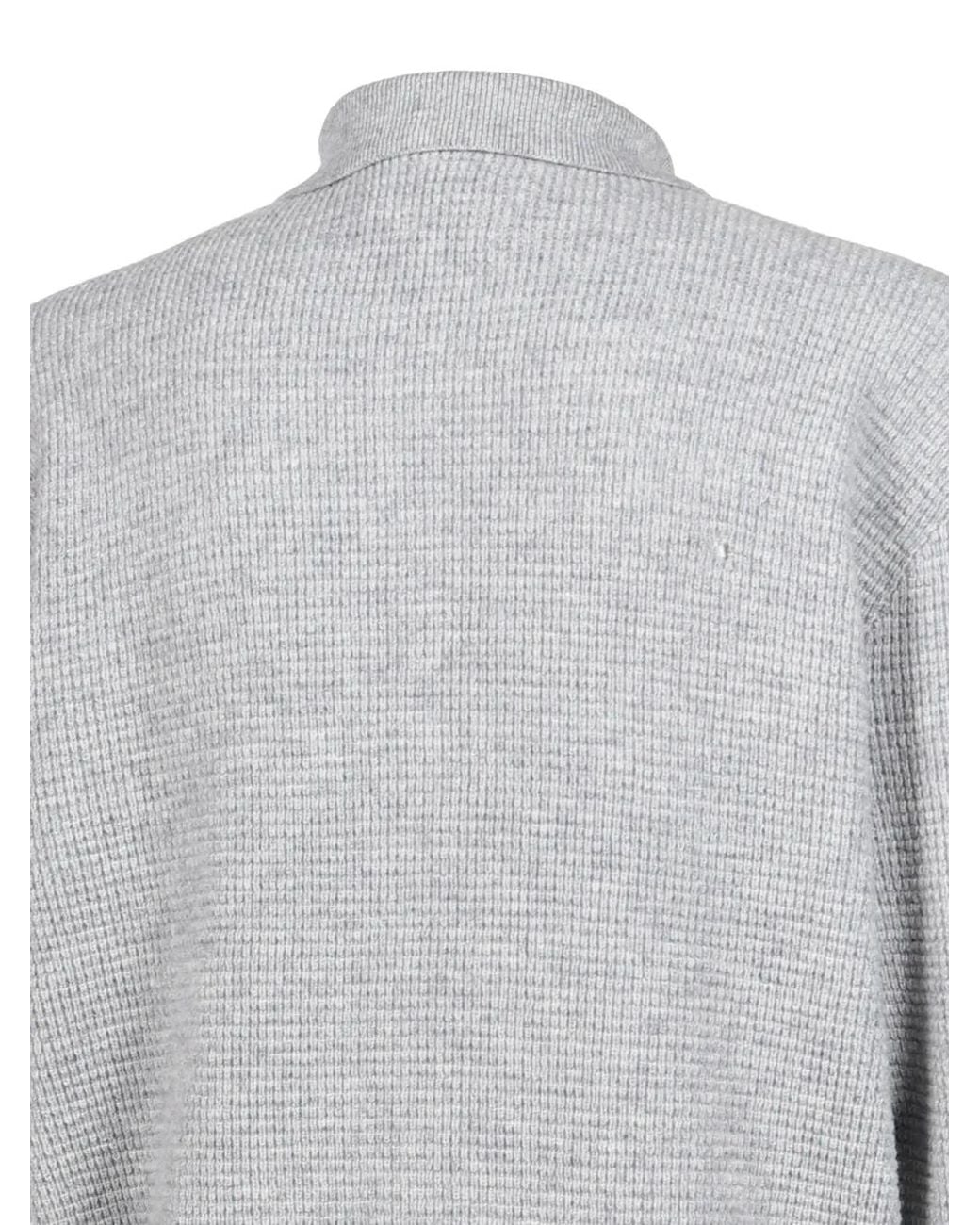 CEDARWOOD Gray Distressed Waffle-Knit Cardigan for men