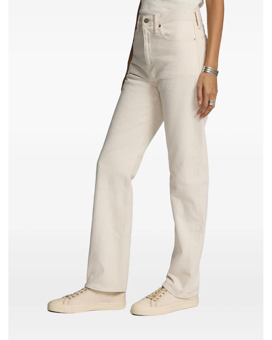 RRL White Cotton Jeans
