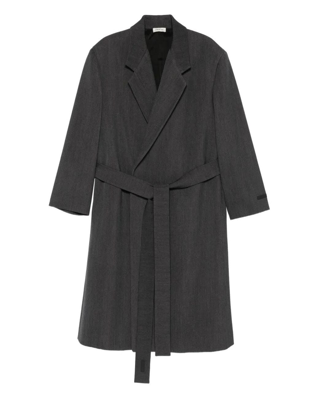 Fear Of God Black Detachable-Belt Coat for men